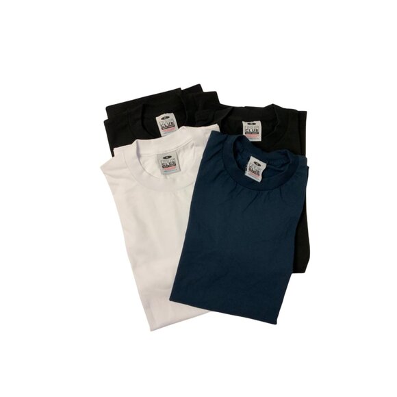 Pro Club Heavyweight T-Shirt Bundle Black Navy White 100% Cotton - Picture 1 of 4